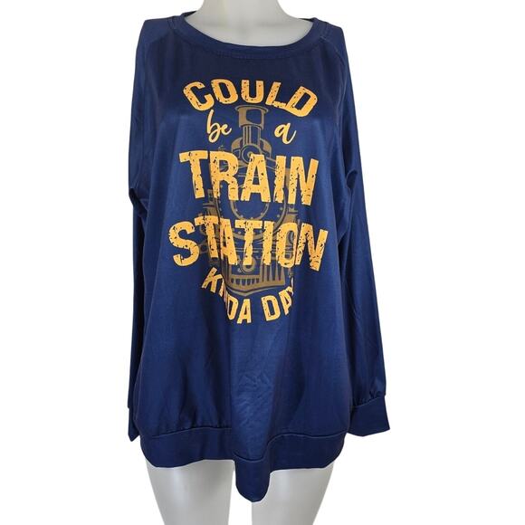 Yellowstone Could Be A Train Station Kinda Day Lightweight Sweatshirt 3XL - Picture 1 of 4